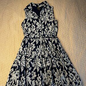 Taylor Navy Embroidered Dress